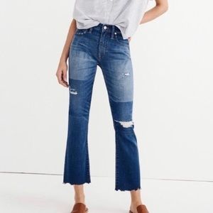 Madewell Cali Demi Boot Crop Unpatched Distress 30